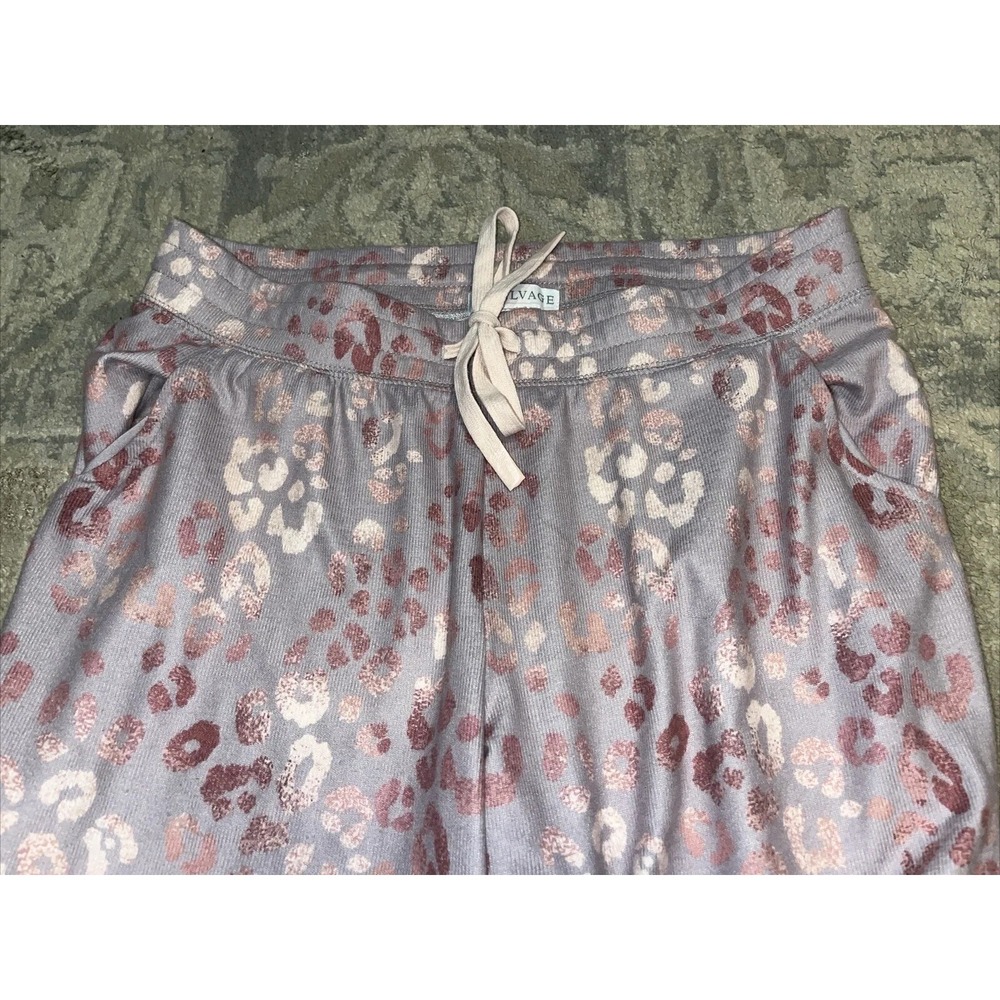 PJ Salvage Pajama Pink Animal Print Pants Women's Sz Medium Elastic Waist Jogger - Picture 3 of 6
